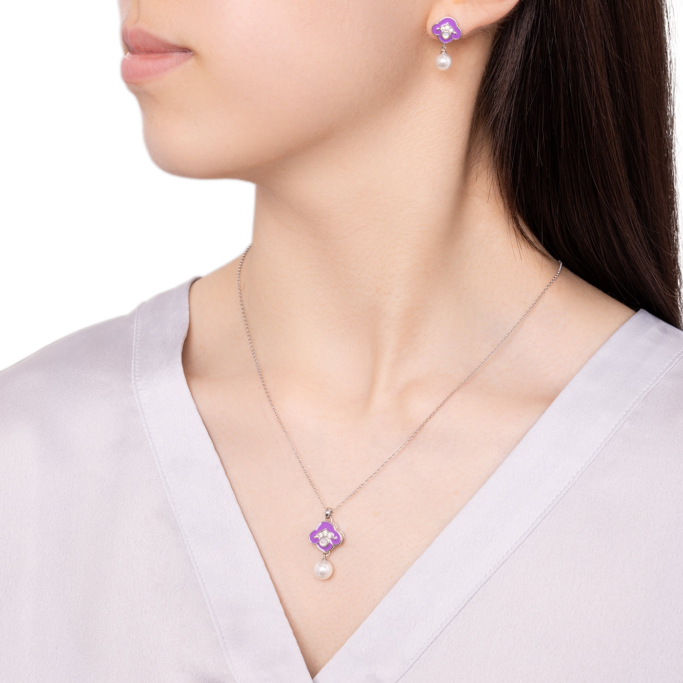 Khuyên tai Mây Thiên Thượng - Tím