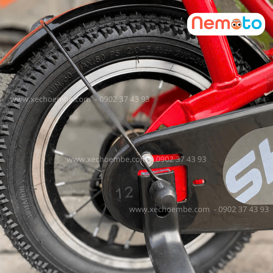 Xe Đạp Trẻ Em Shukyo K005 12, 14, 16 Inch Có Bánh Phụ