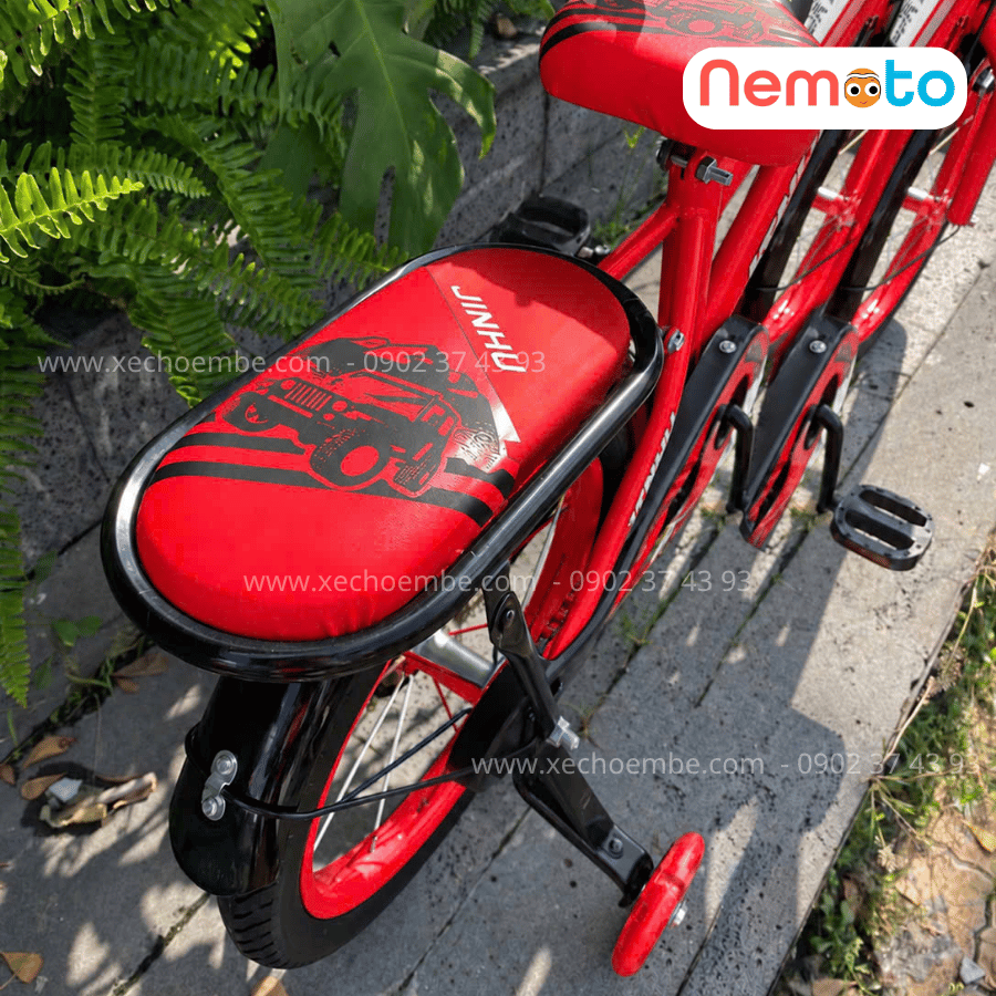 Xe Đạp Bé Trai Jin 12, 16 Inch Có Giỏ Và Bánh Phụ