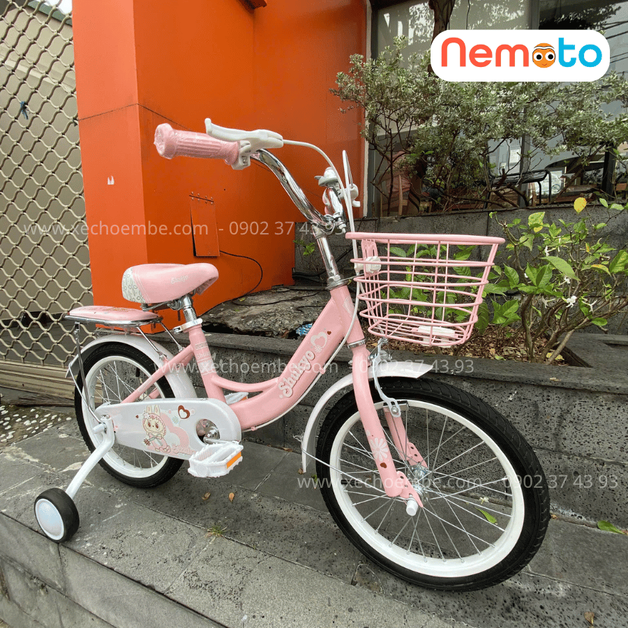 Xe Đạp Bé Gái Shukyo Labubu 12, 14, 16 Inch Có Bánh Phụ