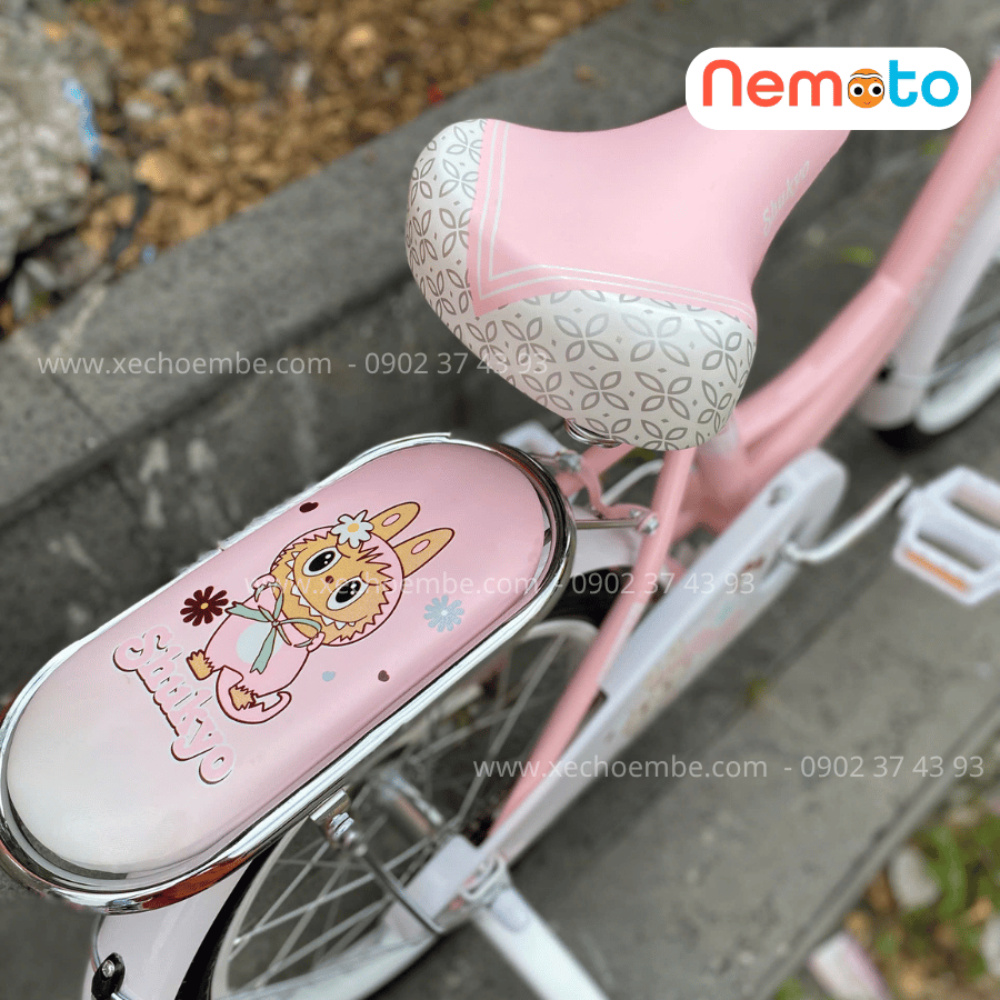 Xe Đạp Bé Gái Shukyo Labubu 18, 20 Inch Có Giỏ, Yên Sau