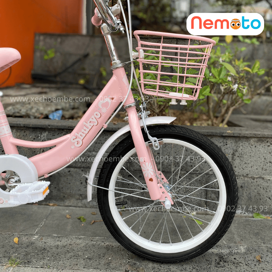 Xe Đạp Bé Gái Shukyo Labubu 18, 20 Inch Có Giỏ, Yên Sau