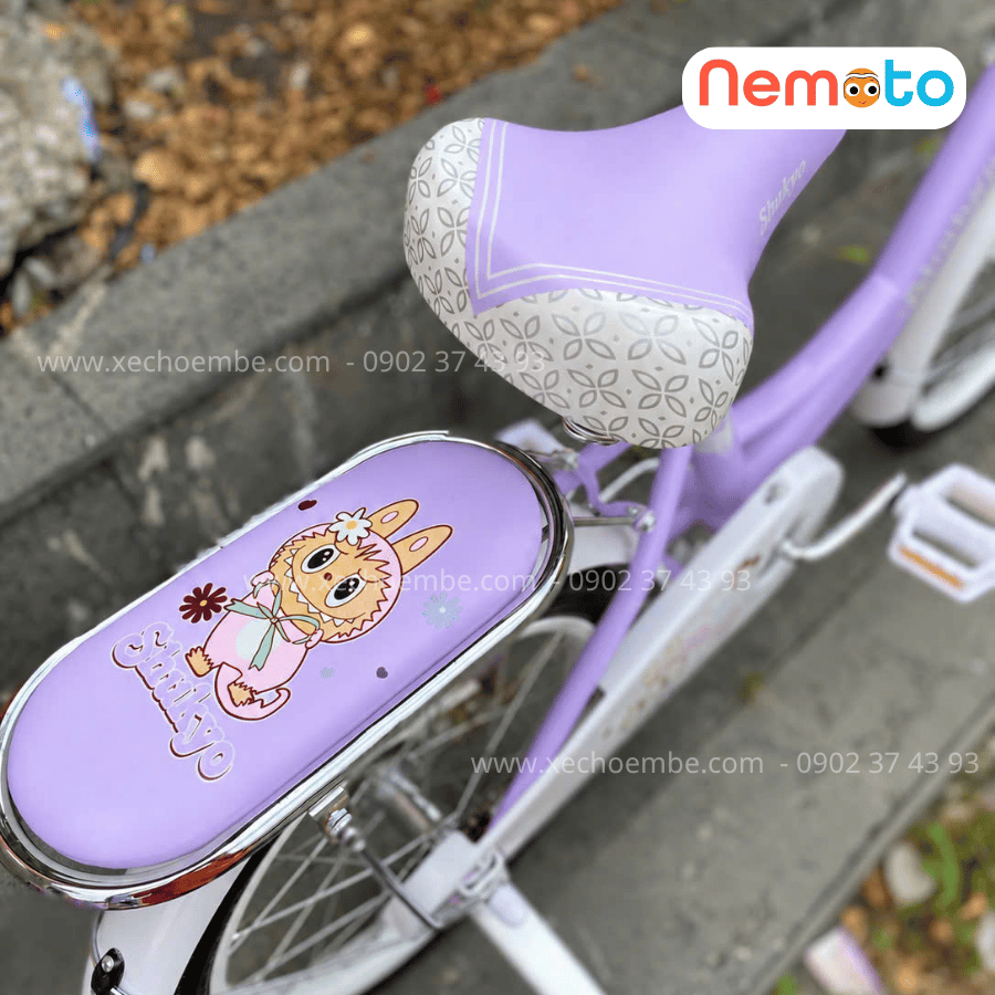 Xe Đạp Bé Gái Shukyo Labubu 12, 14, 16 Inch Có Bánh Phụ