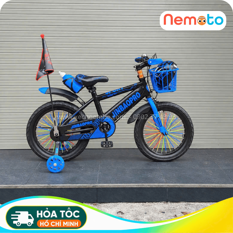 Xe Đạp Trẻ Em Thể Thao 12, 14, 16 Inch Tặng Cờ, Bình Nước, Nón Bảo Hộ