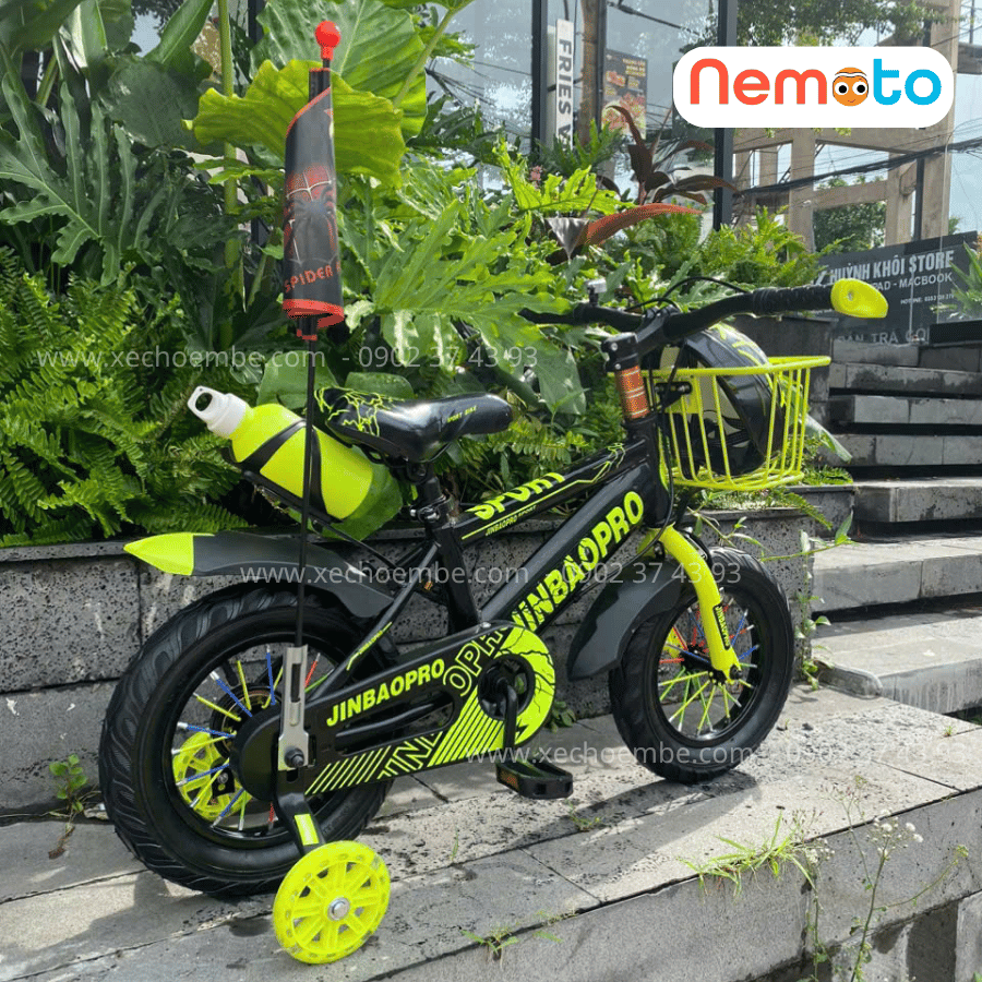 Xe Đạp Trẻ Em Thể Thao 12, 14, 16 Inch Tặng Cờ, Bình Nước, Nón Bảo Hộ
