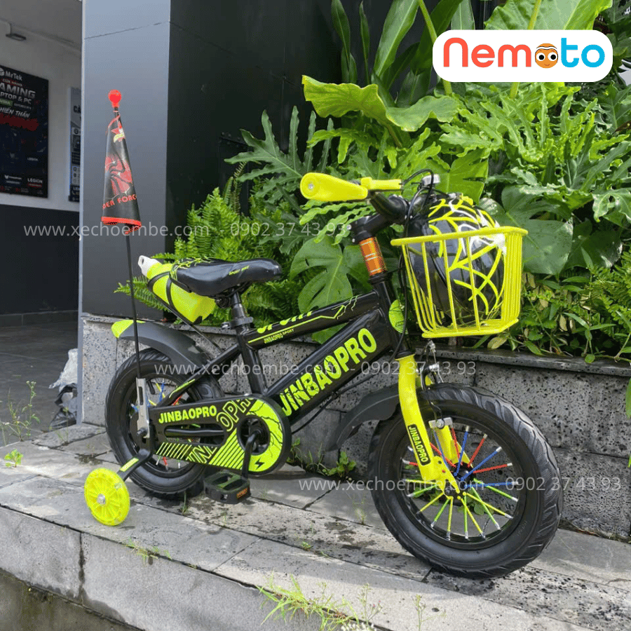 Xe Đạp Trẻ Em Thể Thao 12, 14, 16 Inch Tặng Cờ, Bình Nước, Nón Bảo Hộ