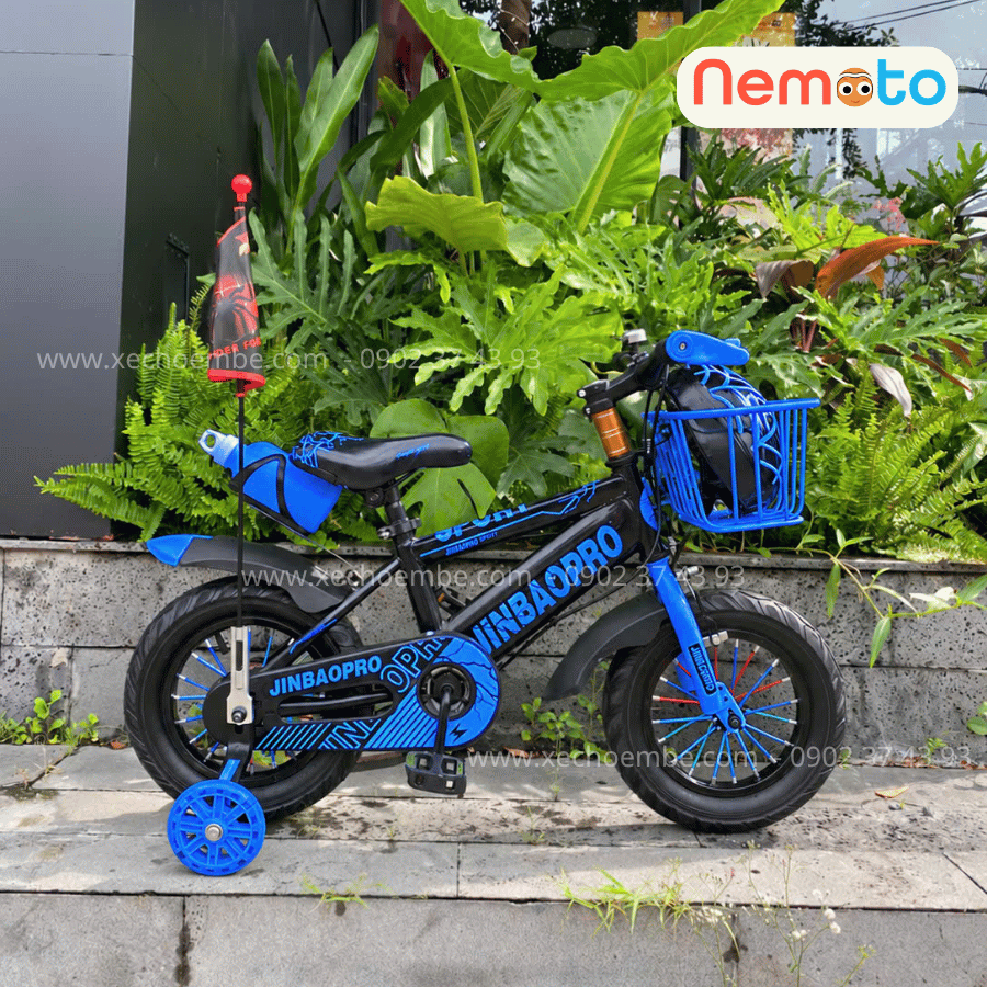 Xe Đạp Trẻ Em Thể Thao 12, 14, 16 Inch Tặng Cờ, Bình Nước, Nón Bảo Hộ