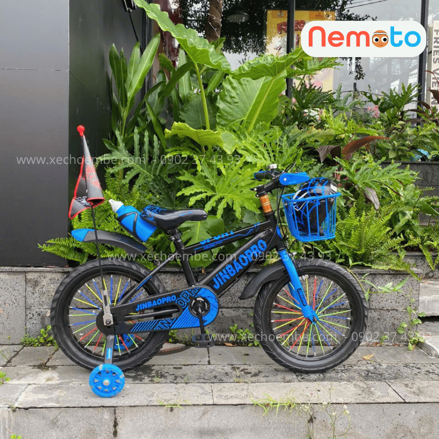 Xe Đạp Trẻ Em Thể Thao 12, 14, 16 Inch Tặng Cờ, Bình Nước, Nón Bảo Hộ