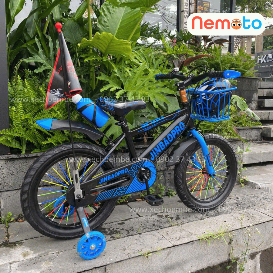 Xe Đạp Trẻ Em Thể Thao 12, 14, 16 Inch Tặng Cờ, Bình Nước, Nón Bảo Hộ