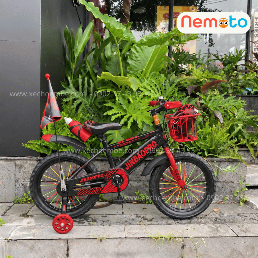 Xe Đạp Trẻ Em Thể Thao 12, 14, 16 Inch Tặng Cờ, Bình Nước, Nón Bảo Hộ