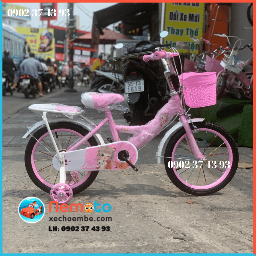 Xe Đạp Bé Gái Xinh Xắn Giá Rẻ Size 16inch - Mã 890