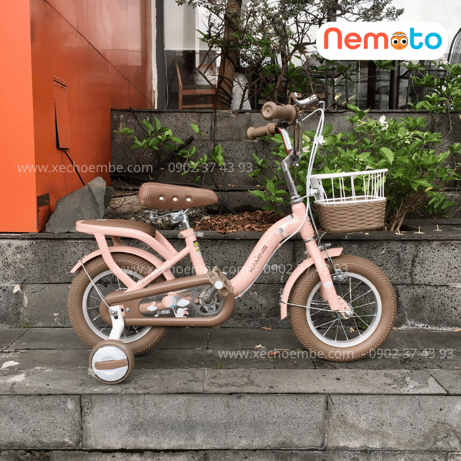Xe Đạp Trẻ Em Xaming  C1 - Size 12-14-16 Inch Có Giỏ Và Bánh Phụ