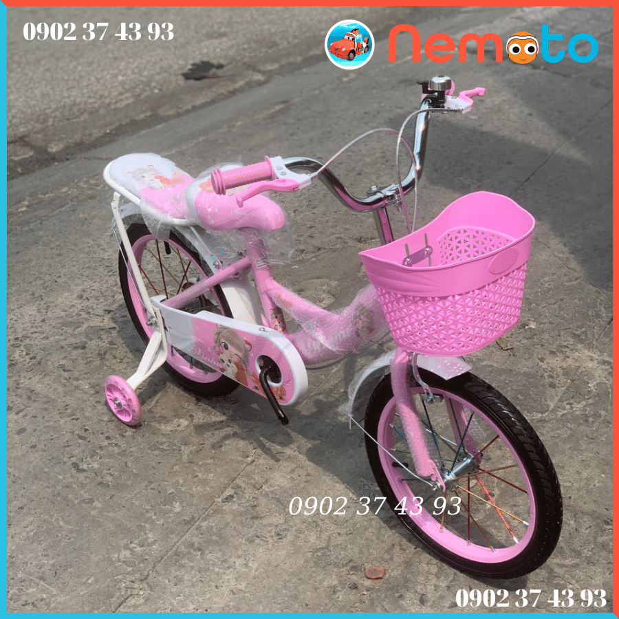 Xe Đạp Bé Gái Xinh Xắn Giá Rẻ Size 16inch - Mã 890