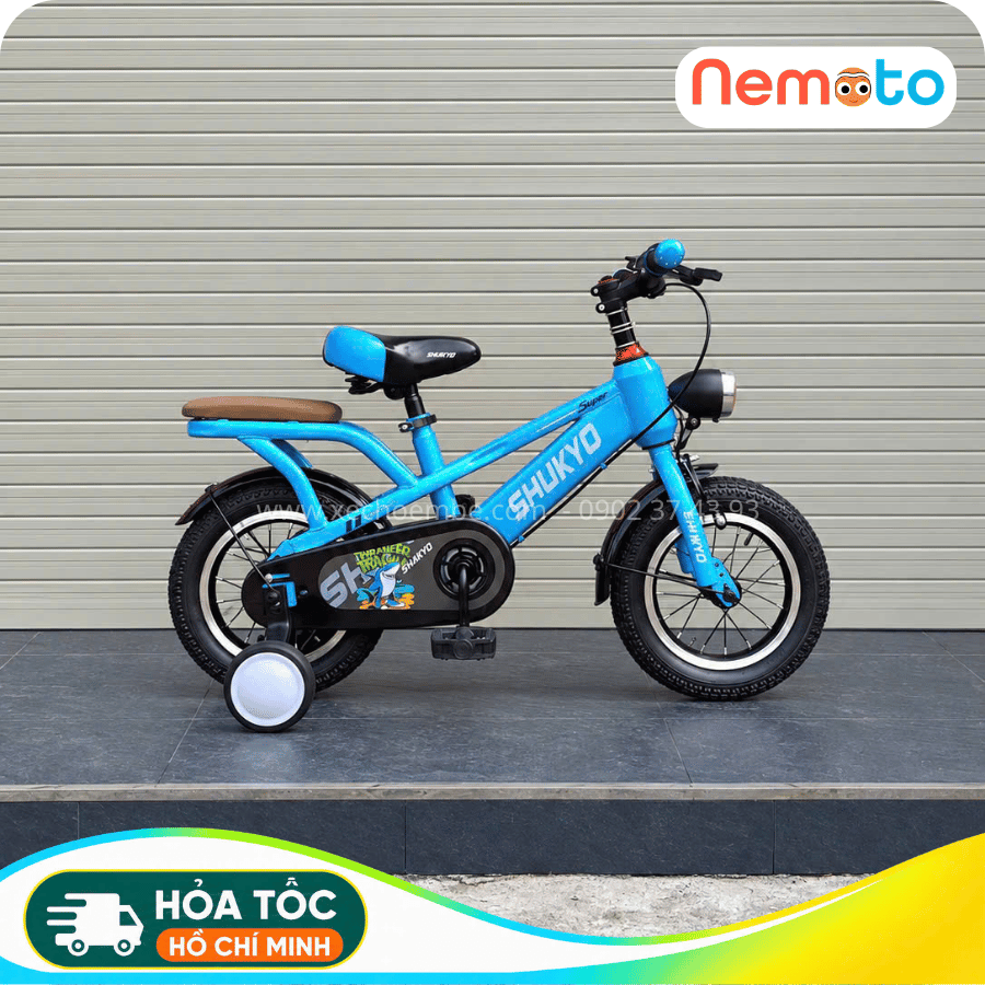 Xe Đạp Trẻ Em Shukyo K005 12, 14, 16 Inch Có Bánh Phụ