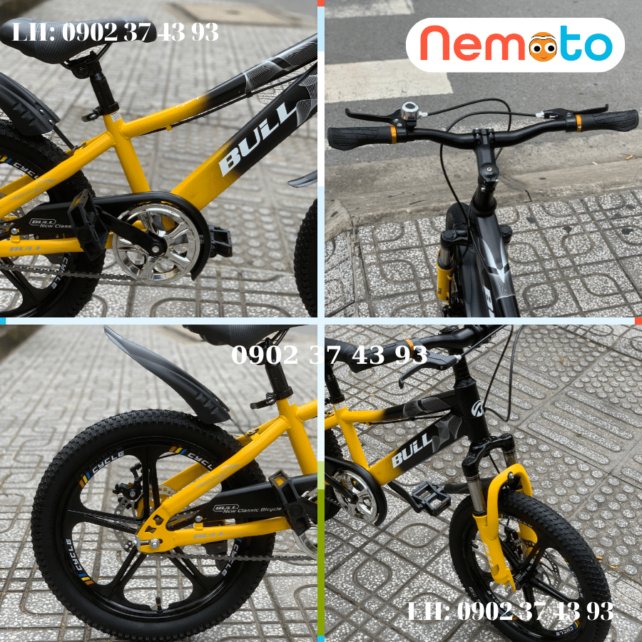 Xe Đạp  Địa Hình Thể Thao Cao Cấp Bánh Mâm, Phuột nhún, Thắng Đĩa Size 20inch - Mã BULL