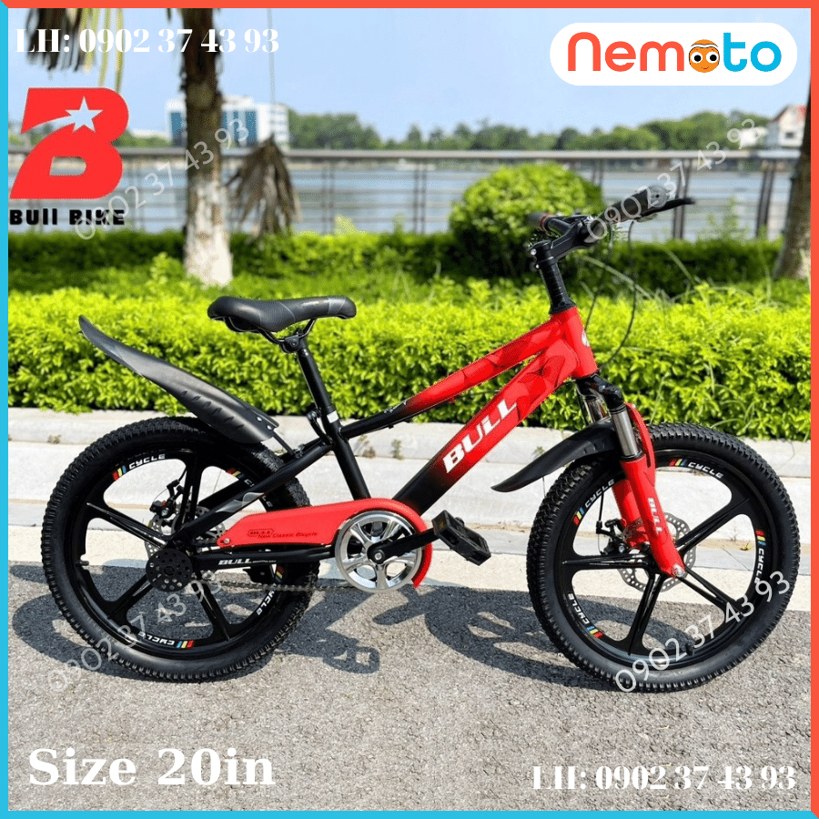 Xe Đạp  Địa Hình Thể Thao Cao Cấp Bánh Mâm, Phuột nhún, Thắng Đĩa Size 20inch - Mã BULL
