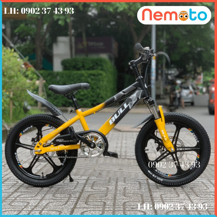 Xe Đạp Địa Hình Thể Thao Cao Cấp Bánh Mâm, Phuột nhún, Thắng Đĩa Size 18inch - Mã BULL
