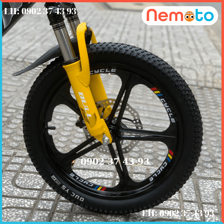 Xe Đạp  Địa Hình Thể Thao Cao Cấp Bánh Mâm, Phuột nhún, Thắng Đĩa Size 20inch - Mã BULL