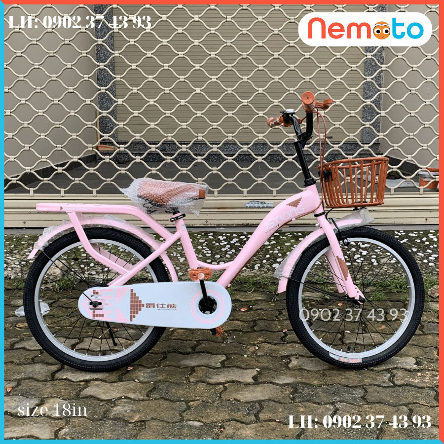 Xe Đạp Bé Gái Sườn Liền Hồng Phấn Size 16 - Mã JAY