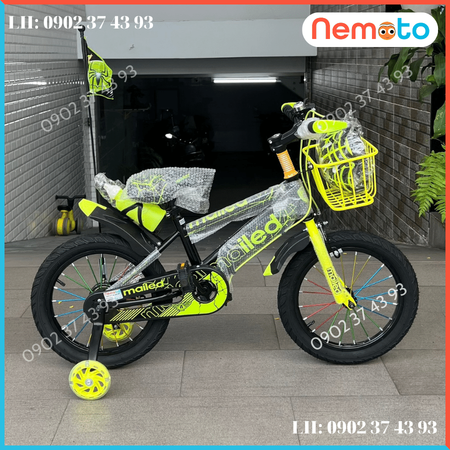 Xe Đạp Thể Thao Trẻ Em Địa Hình Tặng Nón BH + Lá Cờ Size 16inch - Mã Mai-Co