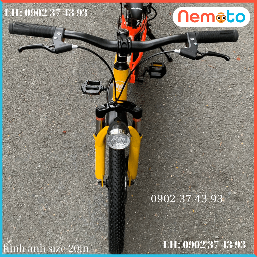 Xe Đạp Nam 2 Gióng Thời Trang, Phuột Nhún, Thắng Đĩa Kèm Đèn  Size 20 -Mã MAY20