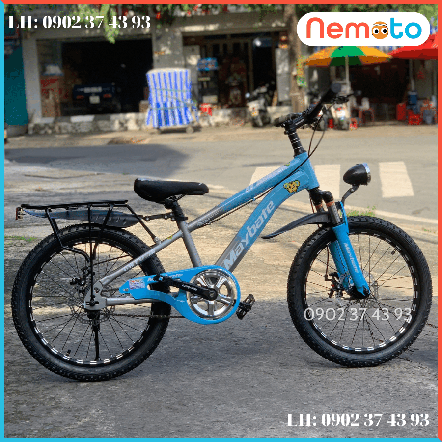Xe Đạp Nam 2 Gióng Thời Trang, Phuột Nhún, Thắng Đĩa Kèm Đèn  Size 20 -Mã MAY20