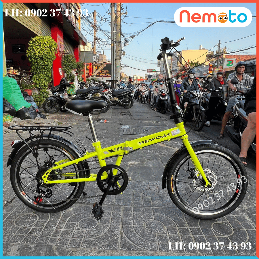 Xe Đạp Nam Nữ Gấp Gọn Newoak Cao Cấp , Tay Đề ,Thắng Đĩa  Size 20inch - Mã NEWOAK- 20