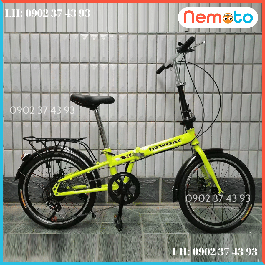 Xe Đạp Nam Nữ Gấp Gọn Newoak Cao Cấp , Tay Đề ,Thắng Đĩa  Size 20inch - Mã NEWOAK- 20