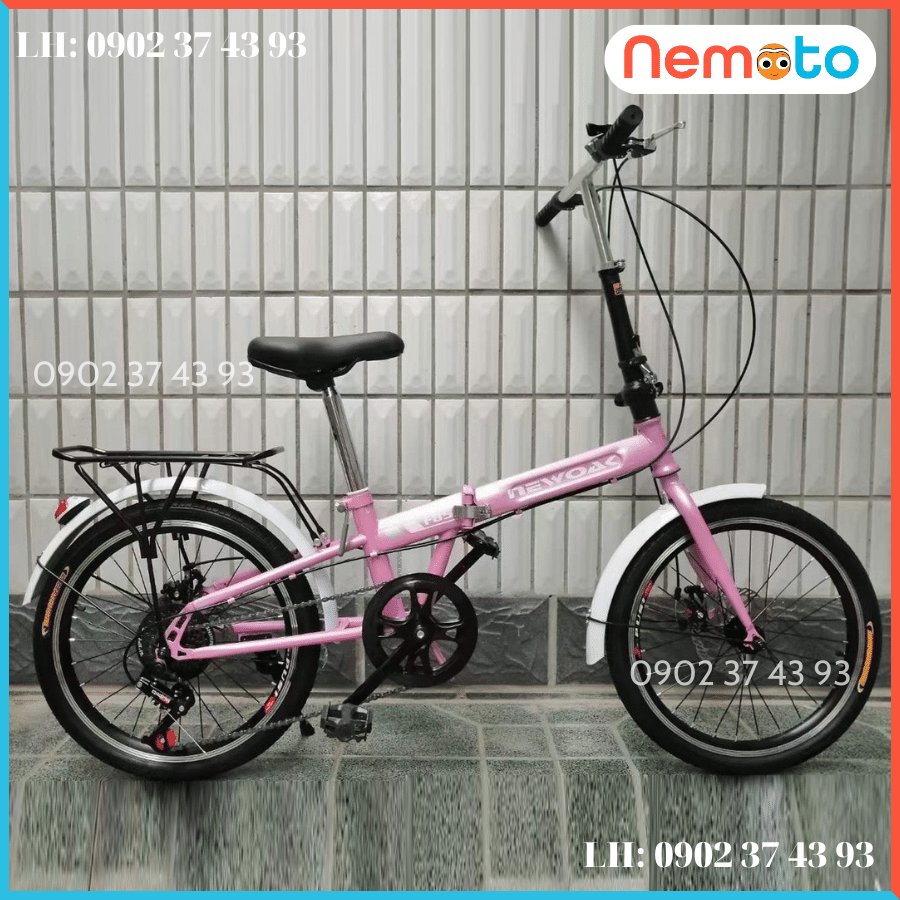 Xe Đạp Nam Nữ Gấp Gọn Newoak Cao Cấp , Tay Đề ,Thắng Đĩa  Size 20inch - Mã NEWOAK- 20