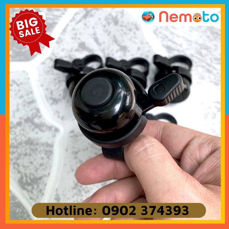 Chuông xe đạp đen mini cao cấp - Kêu 2 tiếng to và rõ