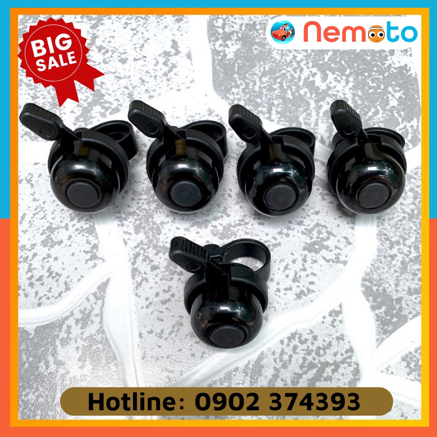 Chuông xe đạp đen mini cao cấp - Kêu 2 tiếng to và rõ