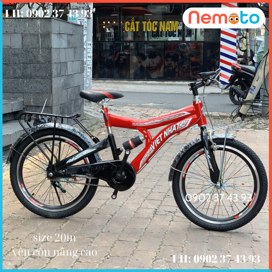 Xe Đạp Nam Việt Nhật Hàng Việt Nam Có Baga, Giảm Sốc Yên Giữa Size 20inch - Mã VN-102