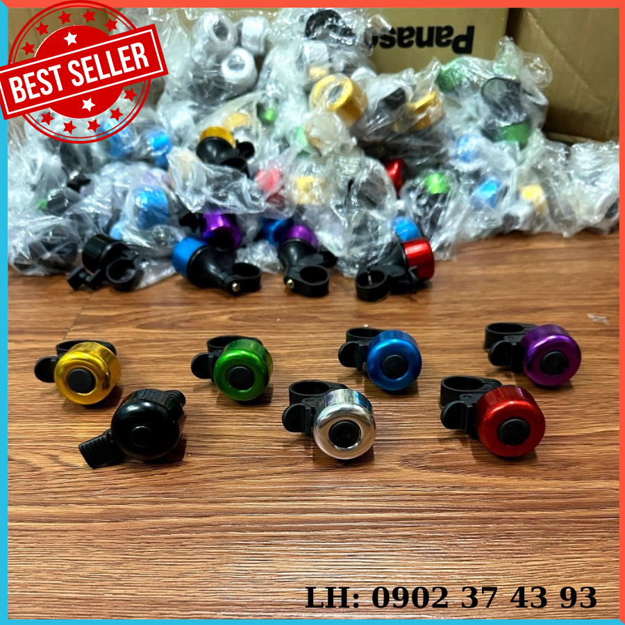 Chuông xe đạp nhôm mini kêu to gắn mọi xe đạp - nhiều màu