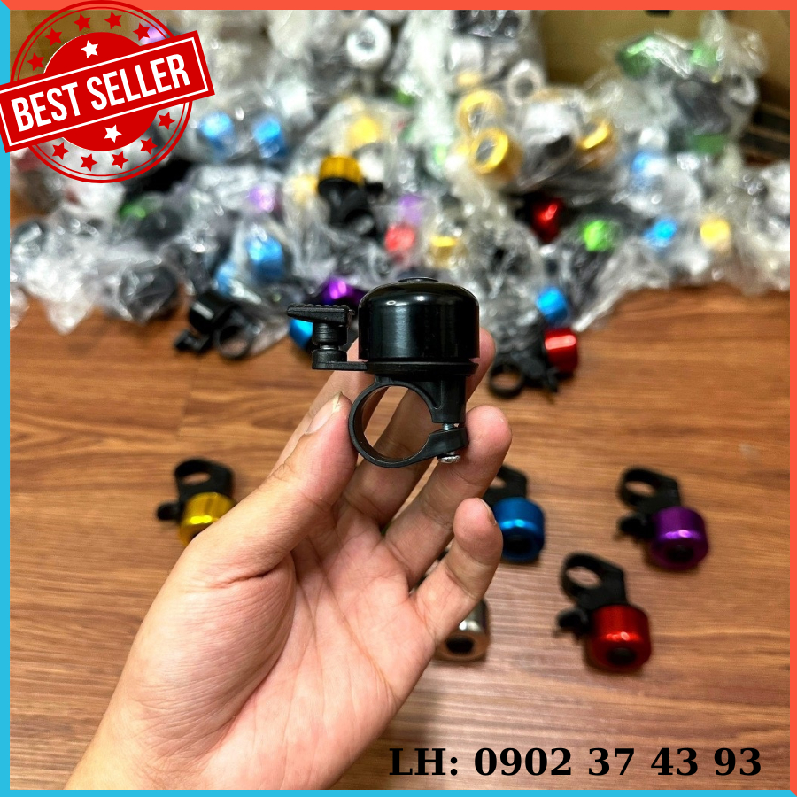 Chuông xe đạp nhôm mini kêu to gắn mọi xe đạp - nhiều màu