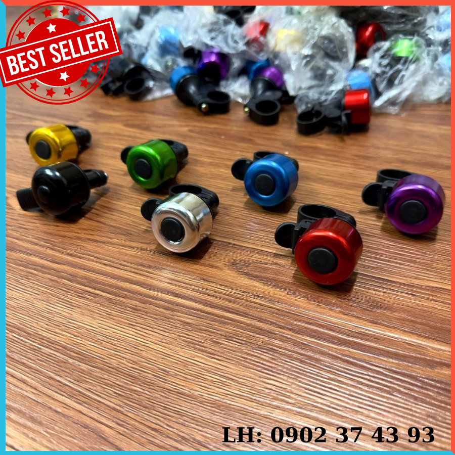Chuông xe đạp nhôm mini kêu to gắn mọi xe đạp - nhiều màu