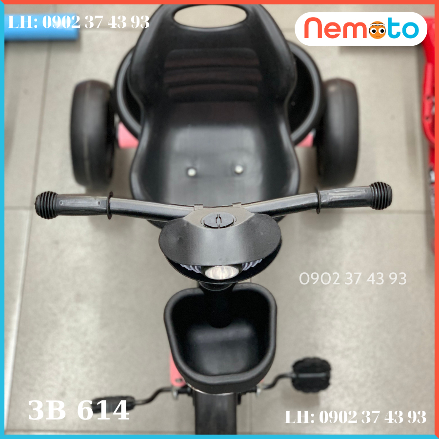 Xe Ba Bánh Khung Sườn Chắc Chắn Cho Bé 2-6 Tuổi - Có Đèn Nhạc Vui Nhộn 3B614