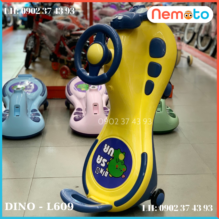 Xe Lắc Khủng Long Đáng Yêu Cao Cấp Cho Bé Cưng - Có Đèn Nhạc L609