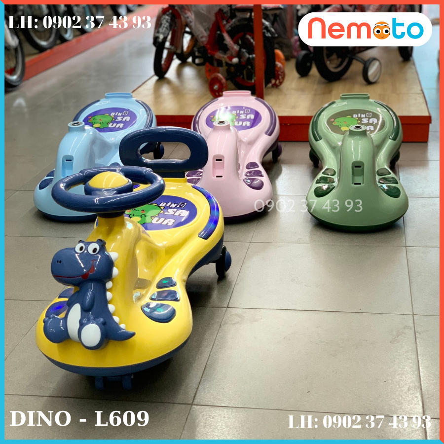 Xe Lắc Khủng Long Đáng Yêu Cao Cấp Cho Bé Cưng - Có Đèn Nhạc L609