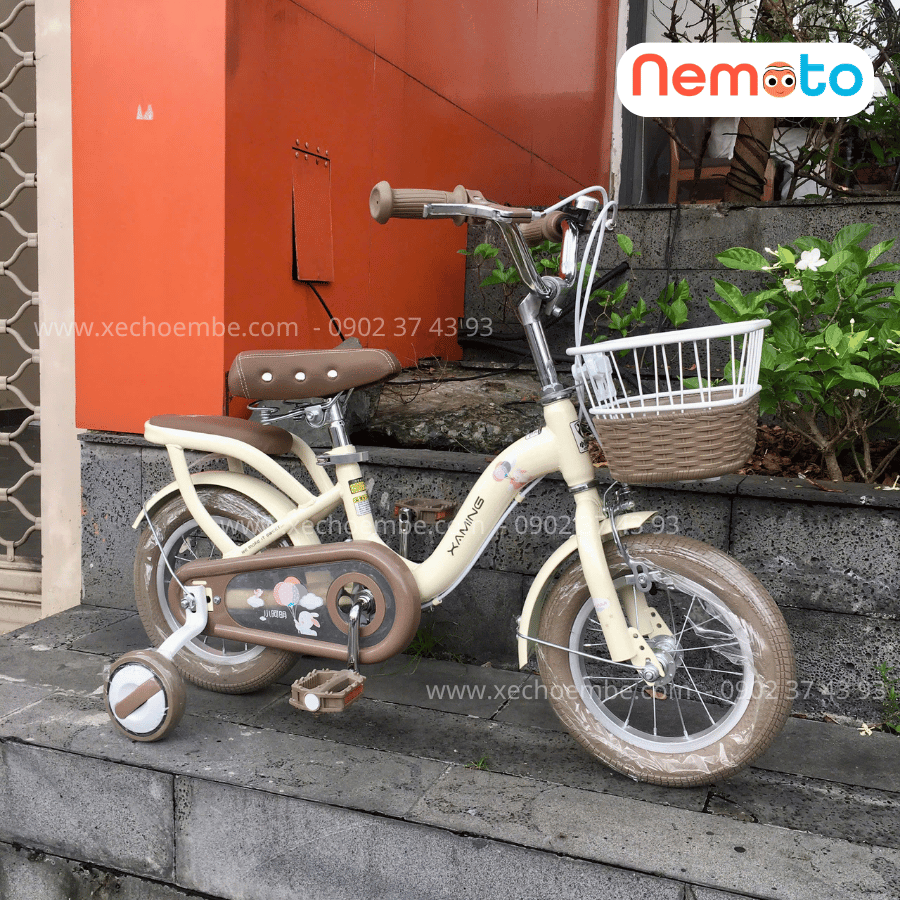 Xe Đạp Trẻ Em Xaming  C1 - Size 12-14-16 Inch Có Giỏ Và Bánh Phụ