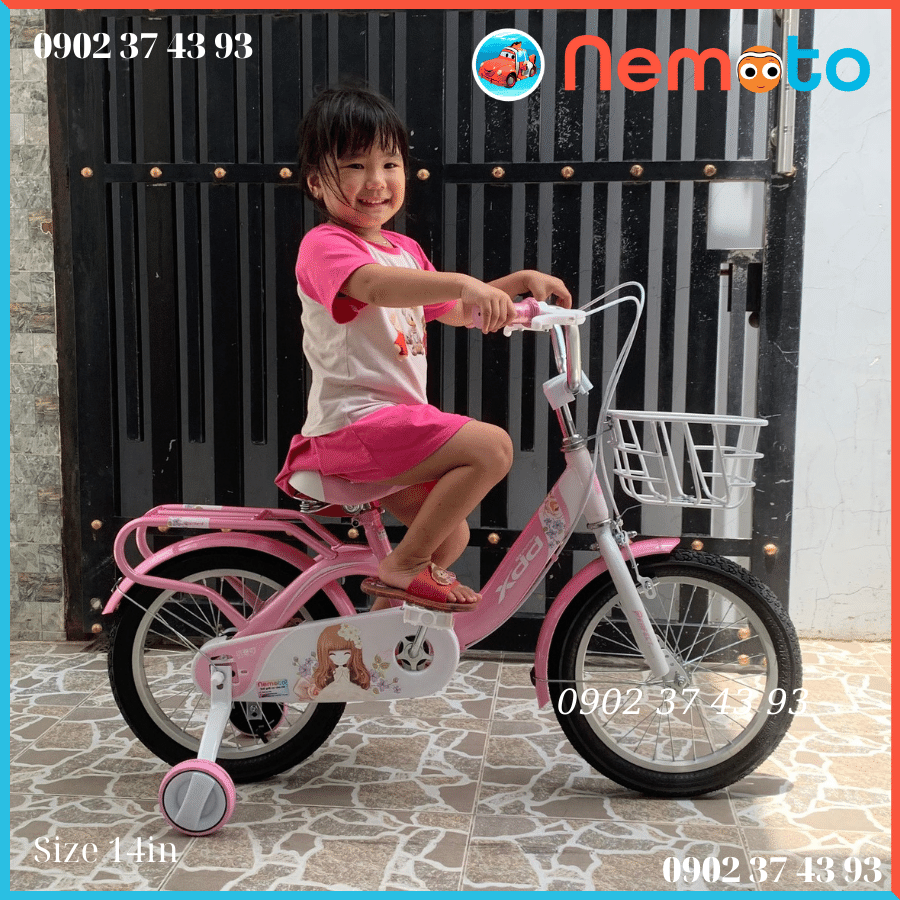 Xe Đạp Công Chúa Sườn Liền Chắc Chắn, Kiểu Dáng Mới Xinh Xắn Size  16 inch - Mã XDD