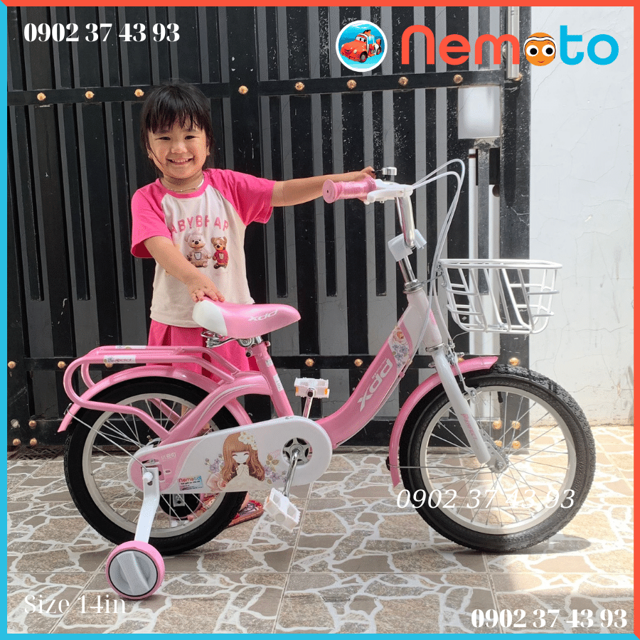 Xe Đạp Công Chúa Sườn Liền Chắc Chắn, Kiểu Dáng Mới Xinh Xắn Size  16 inch - Mã XDD