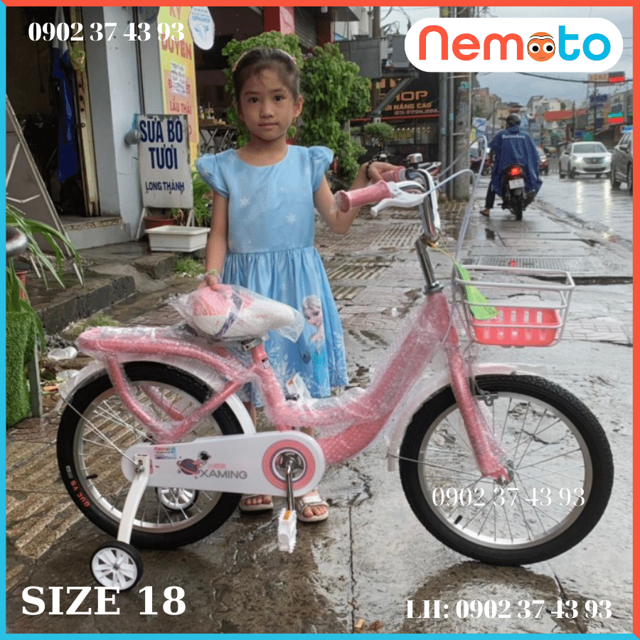 Xe đạp Bé Gái Xaming  baga liền xinh xắn Size 16in - Mã XM11