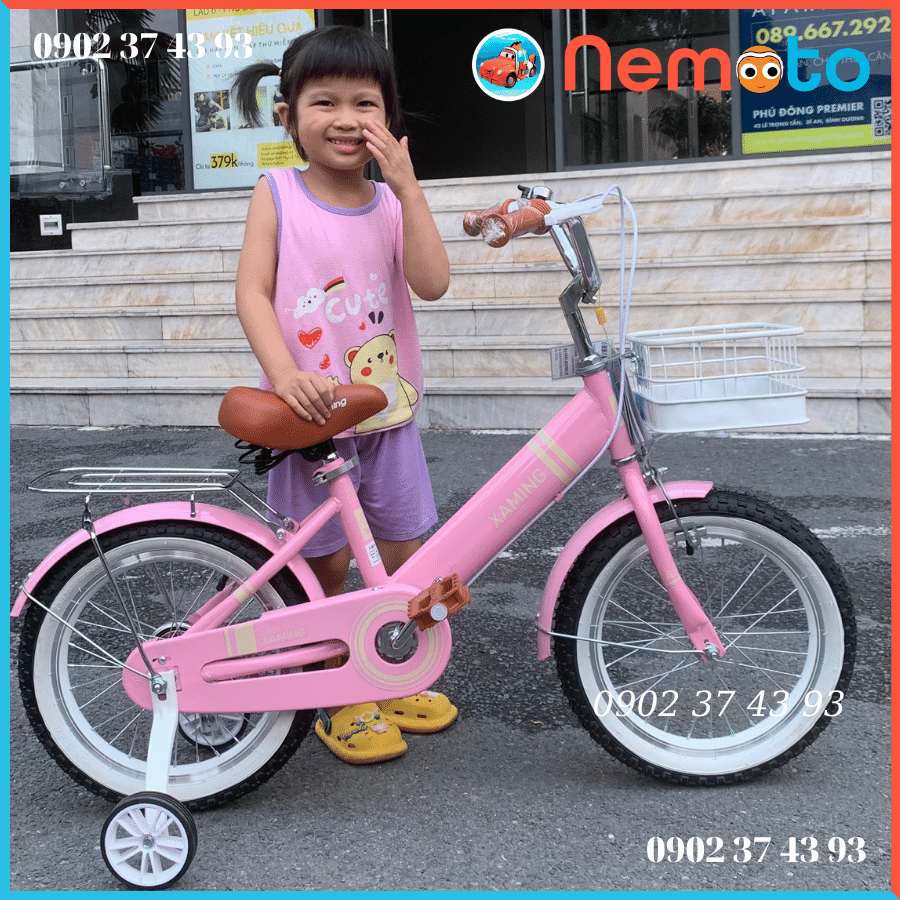 Xe đạp Xaming Màu Hồng Dễ Thương cho bé gái từ Size 16inch - Mã XM14