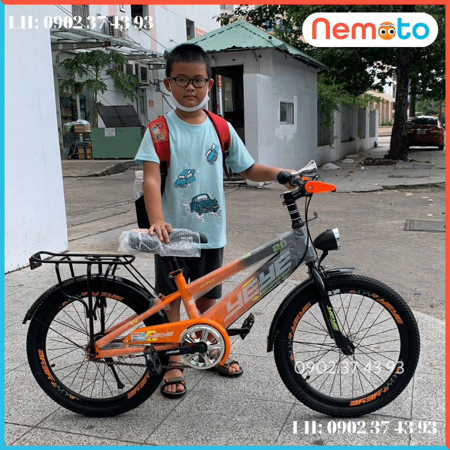 Xe Đạp Nam Khung 2 Sườn, Cổ Ngang Kèm Còi - Đèn Xe Size 20inch - Mã YEYE