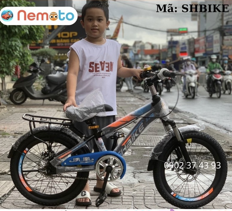 Xe Đạp Trẻ Em Thể Thao Cao Cấp Phuột Nhún/Thắng Đĩa Size 18inch - Mã  SHBIKE