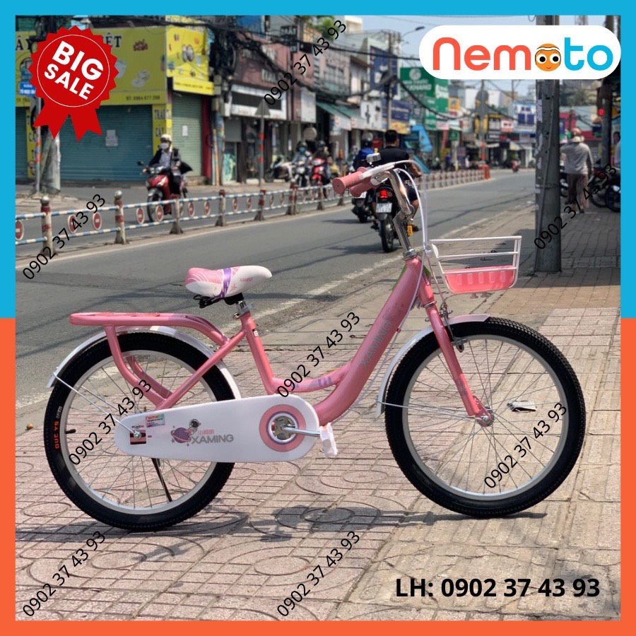 Xe đạp Bé Gái Xaming  baga liền xinh xắn Size 16in - Mã XM11