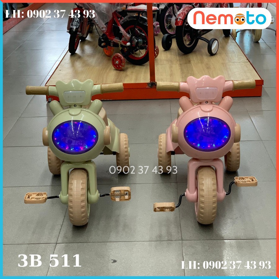 Xe Ba Bánh Đạp Gấp Gọn Siêu Đáng Yêu - Có Đèn, Nhạc 3B511