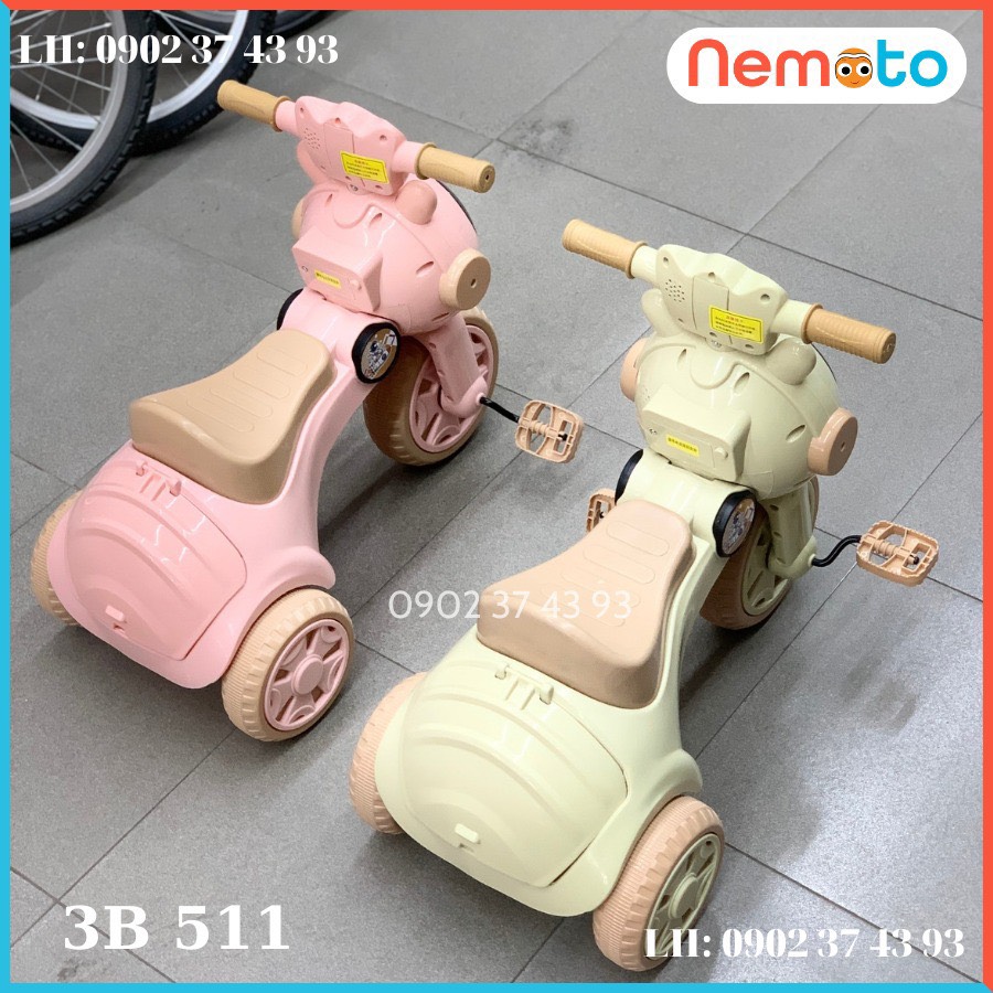 Xe Ba Bánh Đạp Gấp Gọn Siêu Đáng Yêu - Có Đèn, Nhạc 3B511