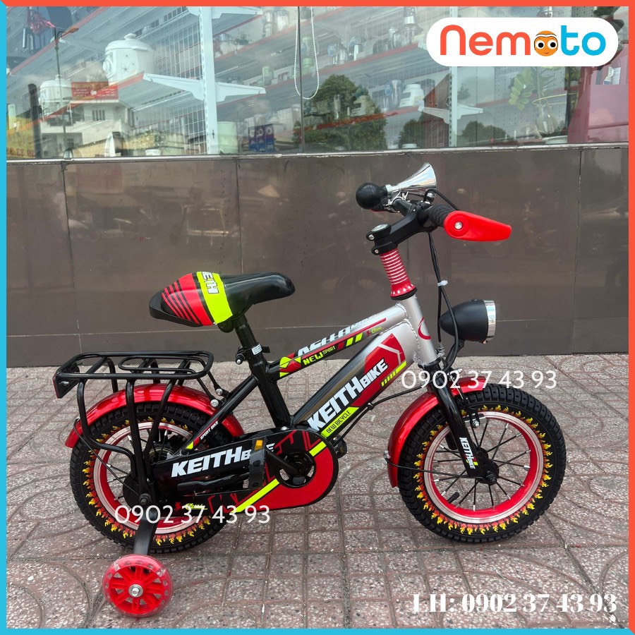 Xe Đạp Trẻ Em Thời Trang Cổ Ngang Giá Rẻ Nhât Size 12inch - Mã KEITH-12