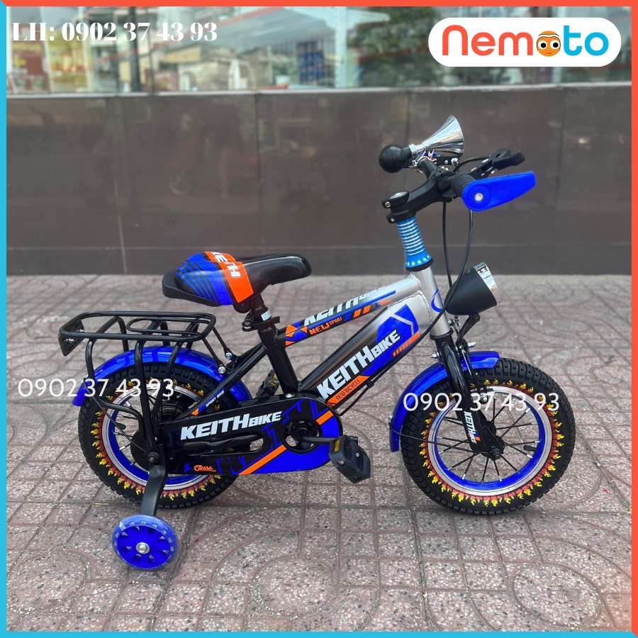 Xe Đạp Trẻ Em Thời Trang Cổ Ngang Giá Rẻ Nhât Size 12inch - Mã KEITH-12